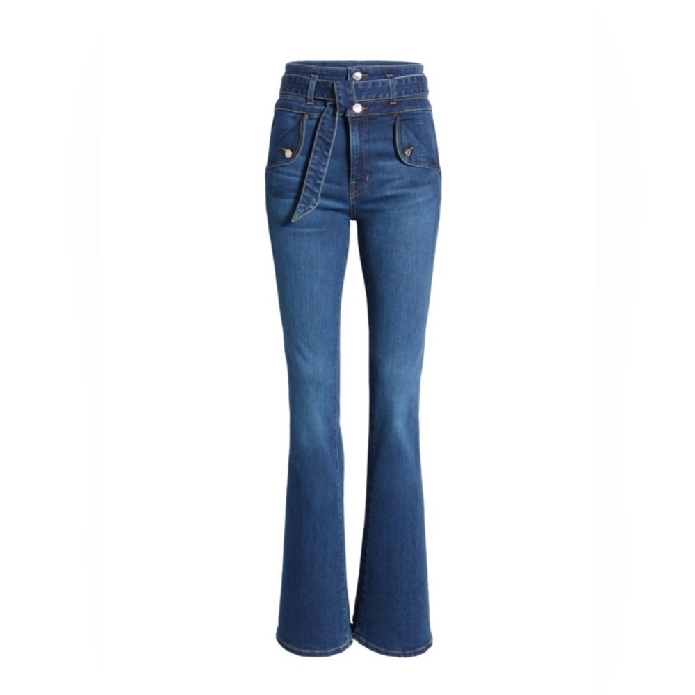 Veronica Beard Giselle jeans with tie belt